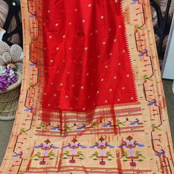 peacock and parrot border paithani - Image 3