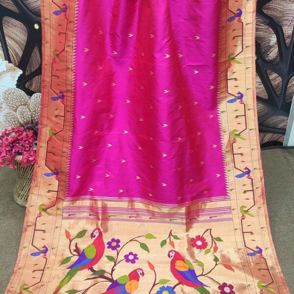 peacock and parrot border paithani