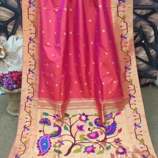 peacock and parrot border paithani - Image 2